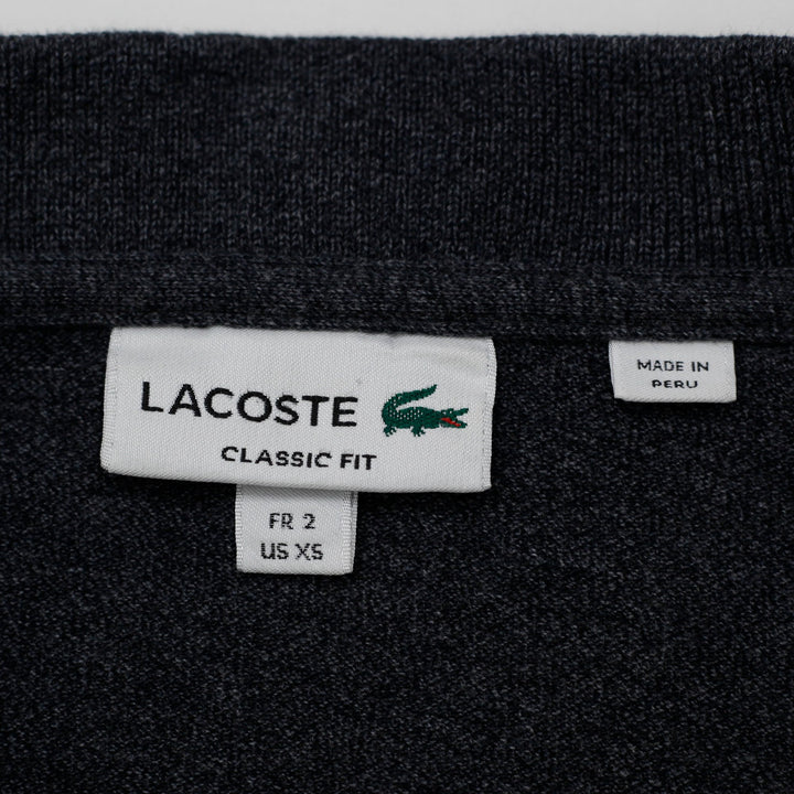 Mens Lacoste Long-Sleeve Classic Fit Polo T-Shirt Dark Heather Grey Size XS