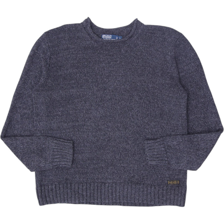 Vintage Mens Polo by Ralph Lauren Sweater Gray Knit Cotton Size L | Migration_Jumper & Knitwear RL Collection | Fashion Rerun
