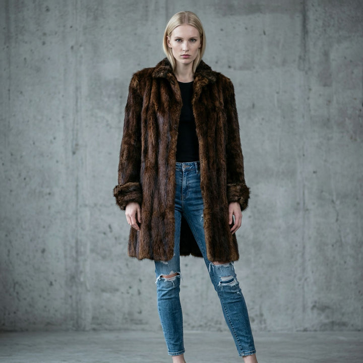 60's Muskrat Fur Coat