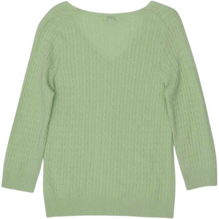 Ladies Lilly Pulitzer 100% Cashmere Cable Knit V-Neck Sweater