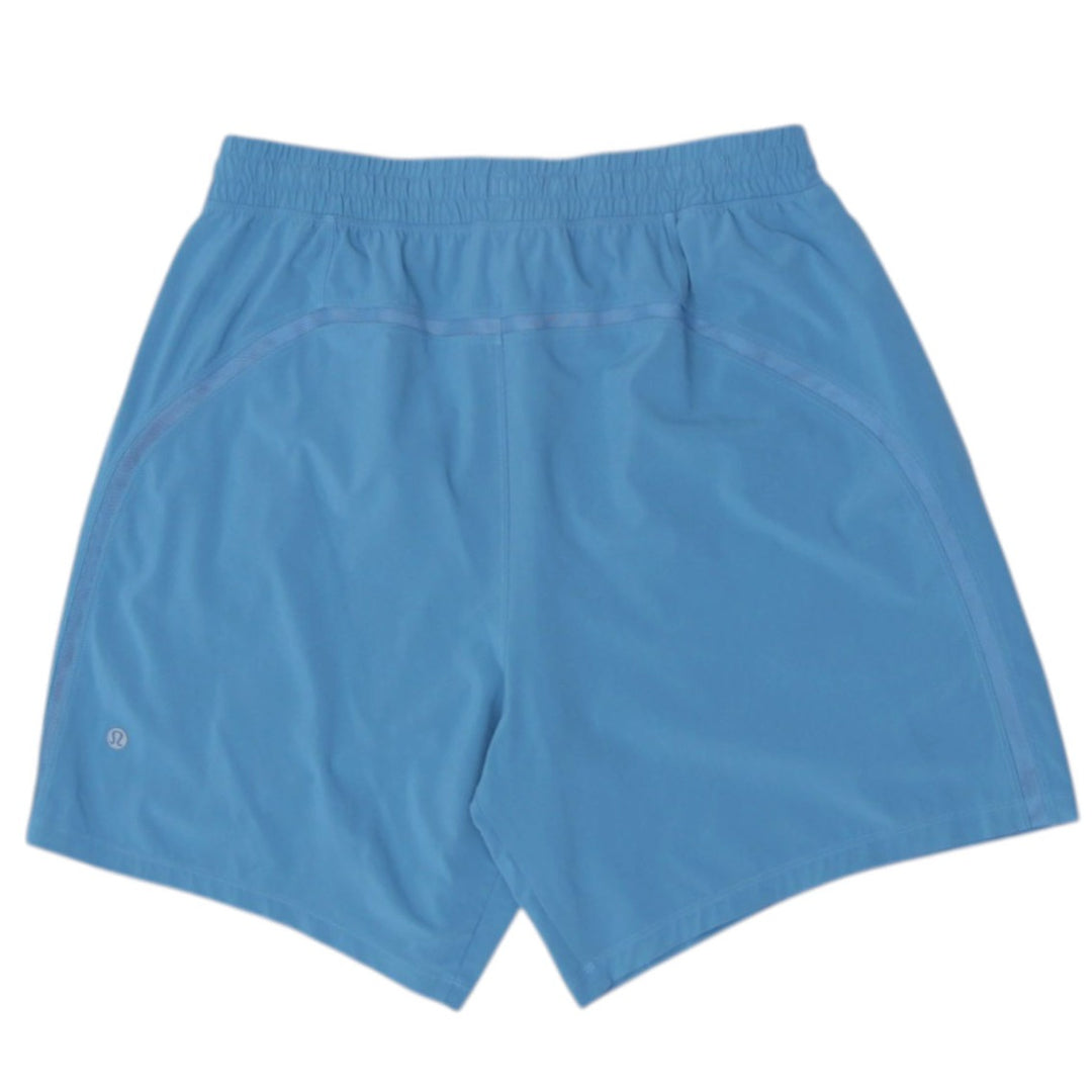 Mens Lululemon Athletic Shorts Blue Breathable Quick Dry | Migration_Shorts - Side View | Fashion Rerun
