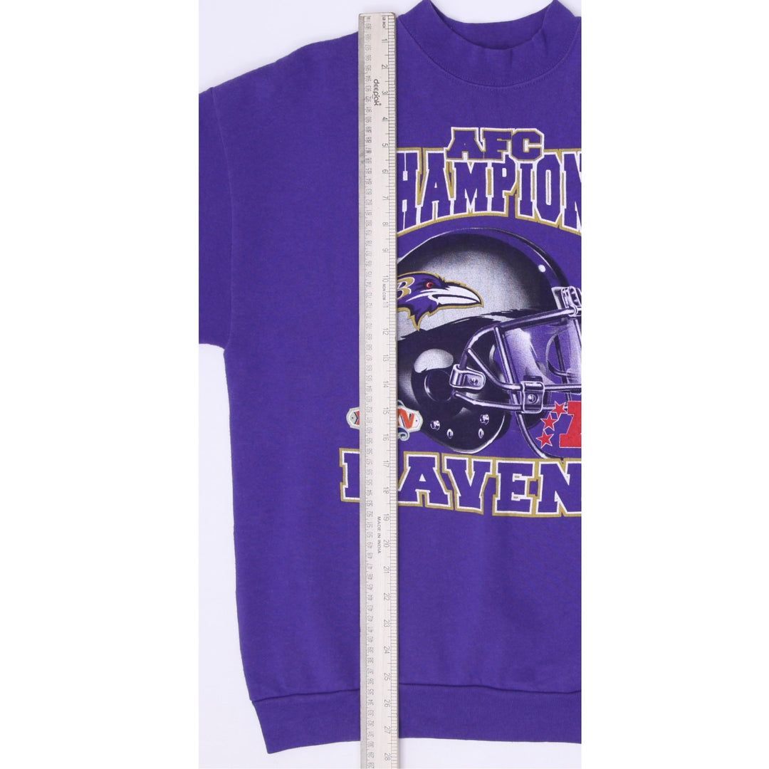 Vintage Logo Athletic Baltimore Ravens 2000 AFC Champions Crewneck Sweatshirt L