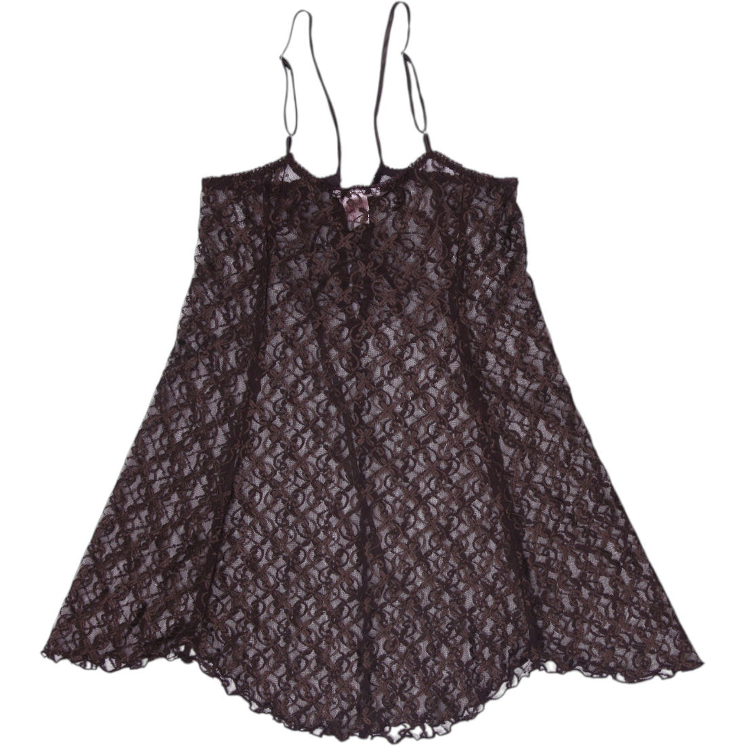Y2K Ladies La Vie en Rose Camisole Black Lace Strappy Lingerie