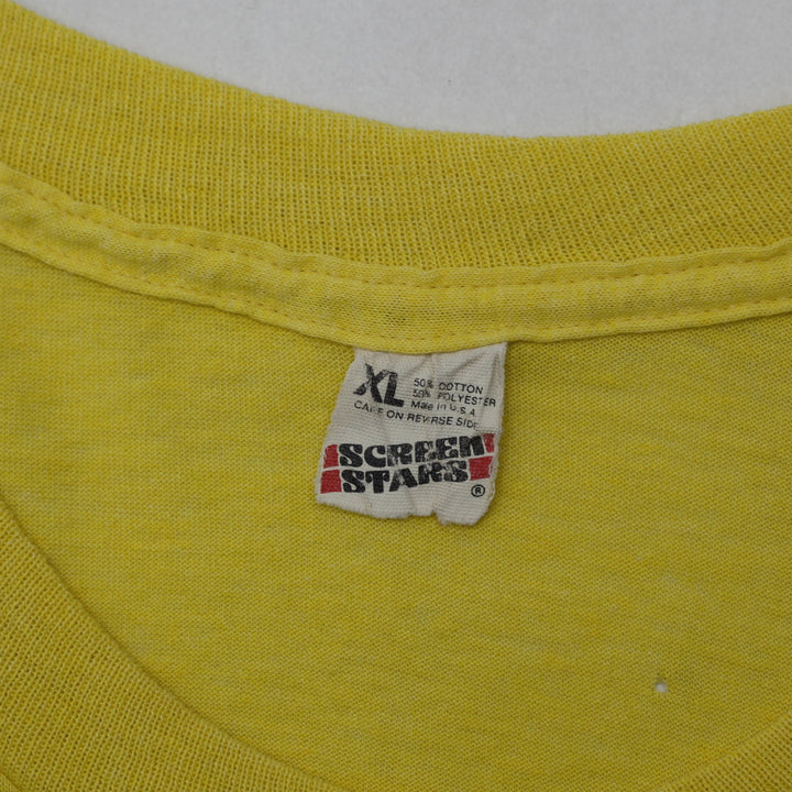 Vintage Screen Stars Batman T-Shirt Yellow Graphic 1988 DC Comics Made In USA XL Single Stitch