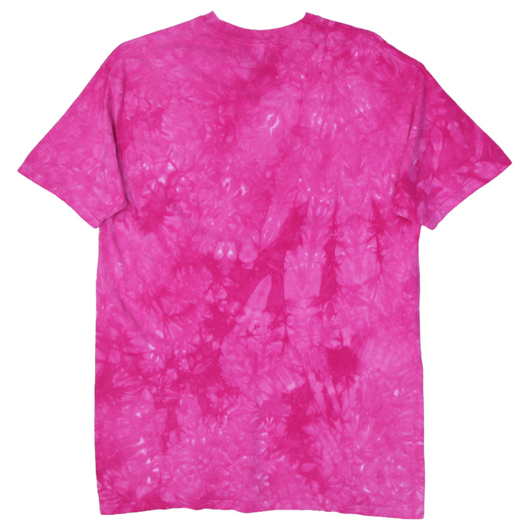 Mens The Mountain Pug Luv Bright Pink Tie Dye T-Shirt