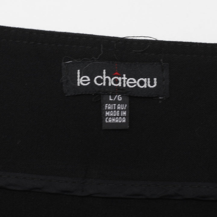 Y2K Ladies Le Chateau Skirt Black Ruffled Hem Elegant Size L