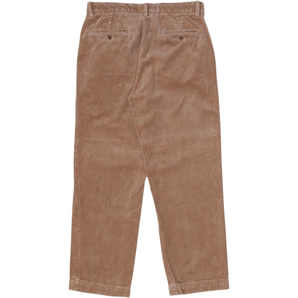 Vintage Mens Polo Ralph Lauren Brown Corduroy Workwear Preston Pants Size 30/32 | Migration_Pants - Side View | Fashion Rerun