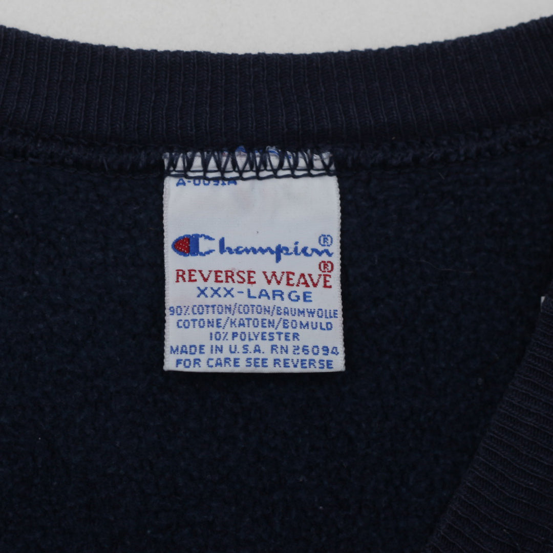 Vintage 90's Champion Reverse Weave Augustana Navy Sweatshirt Made In USA XXXL - Fashion Rerun Vintage Migration_Sweaters