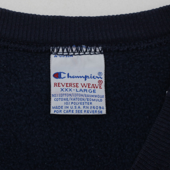 Vintage 90's Champion Reverse Weave Augustana Navy Sweatshirt Made In USA XXXL - Fashion Rerun Vintage Migration_Sweaters