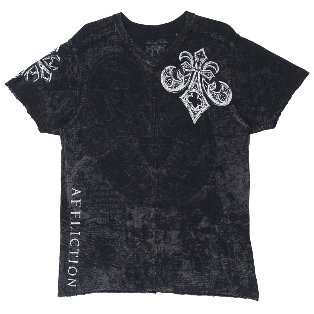 Shop Y2K Mens Cathedral Series All Over Print Graphic V-Neck T
