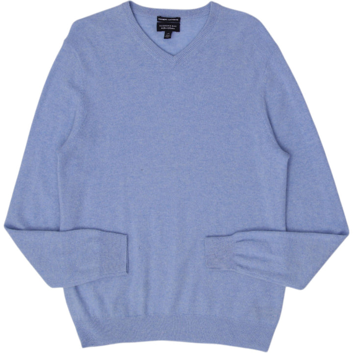 Mens Hudson's Bay 100% Pure Cashmere V-Neck Sweater Size L
