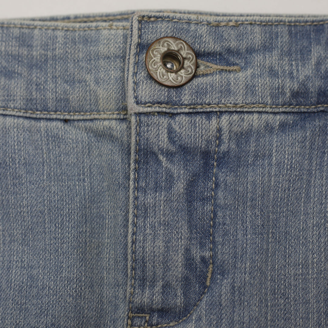 Y2K Ladies SO Wear It Declare It Light Wash Denim Mini Skirt Size 9