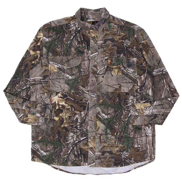 Mens Browning Realtree Camo Long Sleeve Button Shirt