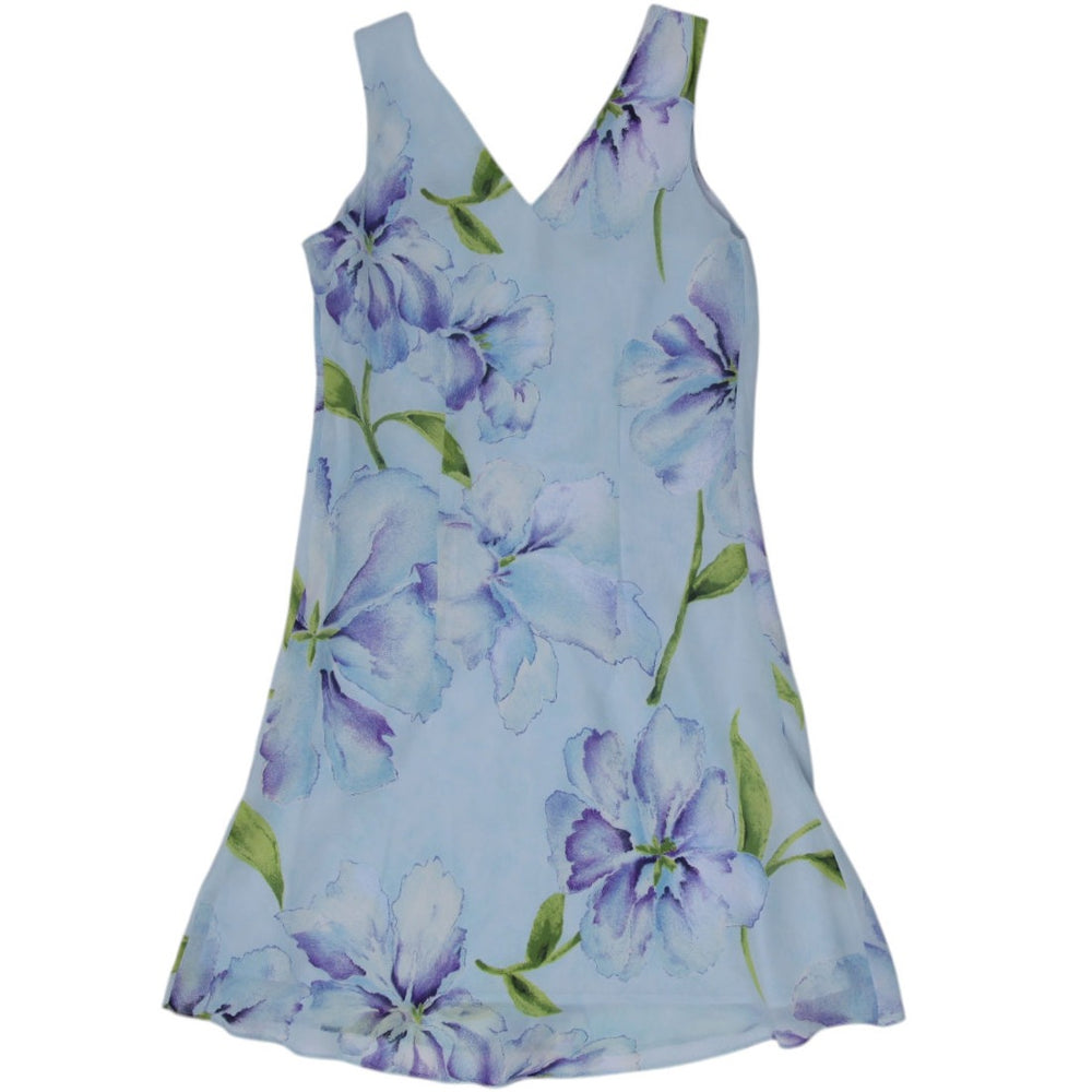 Y2K Ladies Scarlet Flora Sleeveless V-Neck Mini Dress Size 5 | Migration_Dresses - Side View | Fashion Rerun