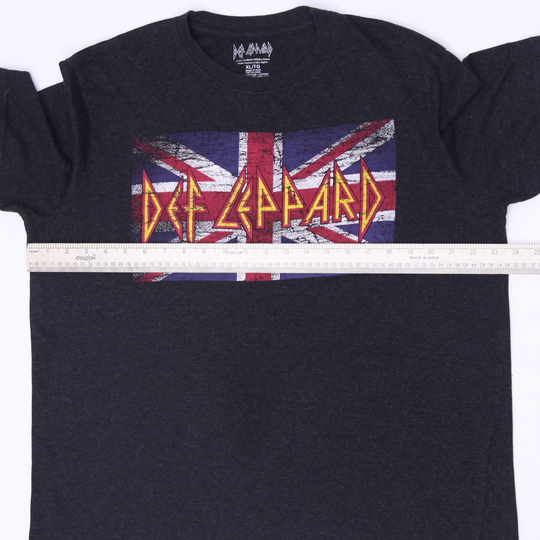 Mens Def Leppard Union Jack Rock Band T-Shirt Size XL