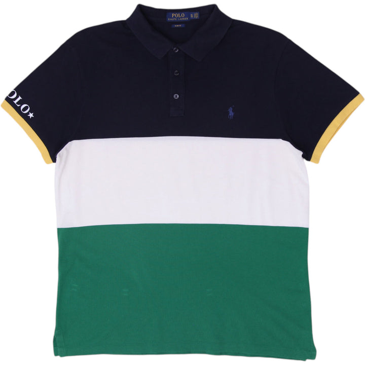 Mens Polo Ralph Lauren Color-Block Slim Fit Polo T-Shirt Size XL