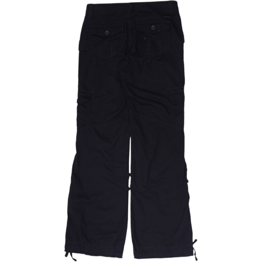 Y2K Ladies Unionbay Cargo Pants Black Cotton Utility Casual