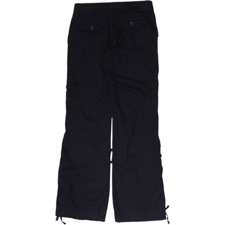 Y2K Ladies Unionbay Cargo Pants Black Cotton Utility Casual
