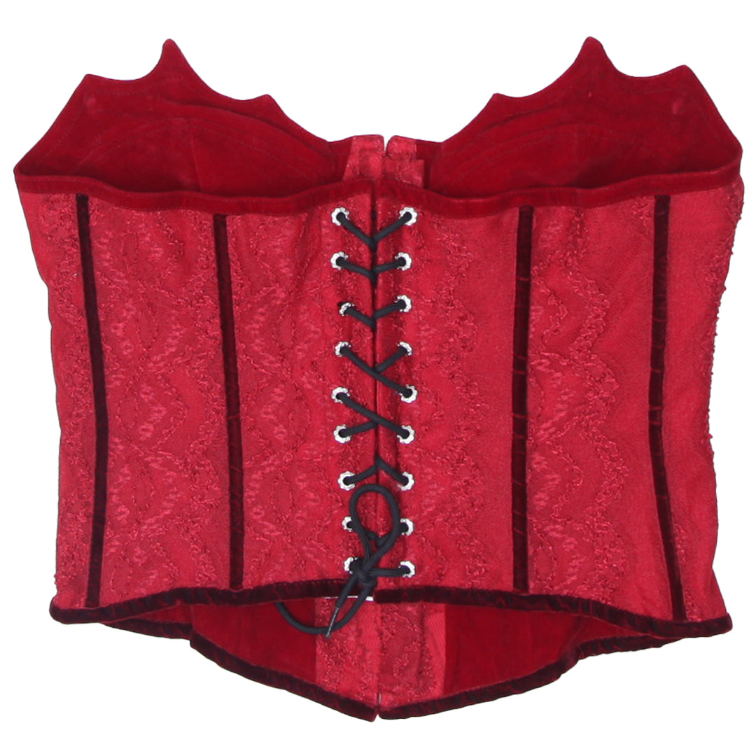 Y2K Strapless Red Lace Corset - Fashion Rerun Vintage Migration_Tops