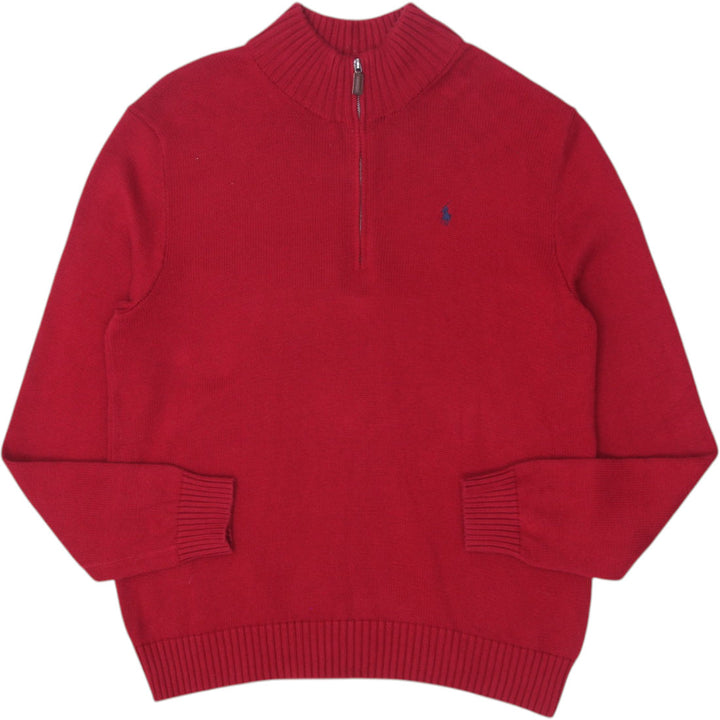 Vintage Polo By Ralph Lauren Sweater Red Cotton Quarter Zip Size L | Migration_Jumper & Knitwear RL Collectio | Fashion Rerun