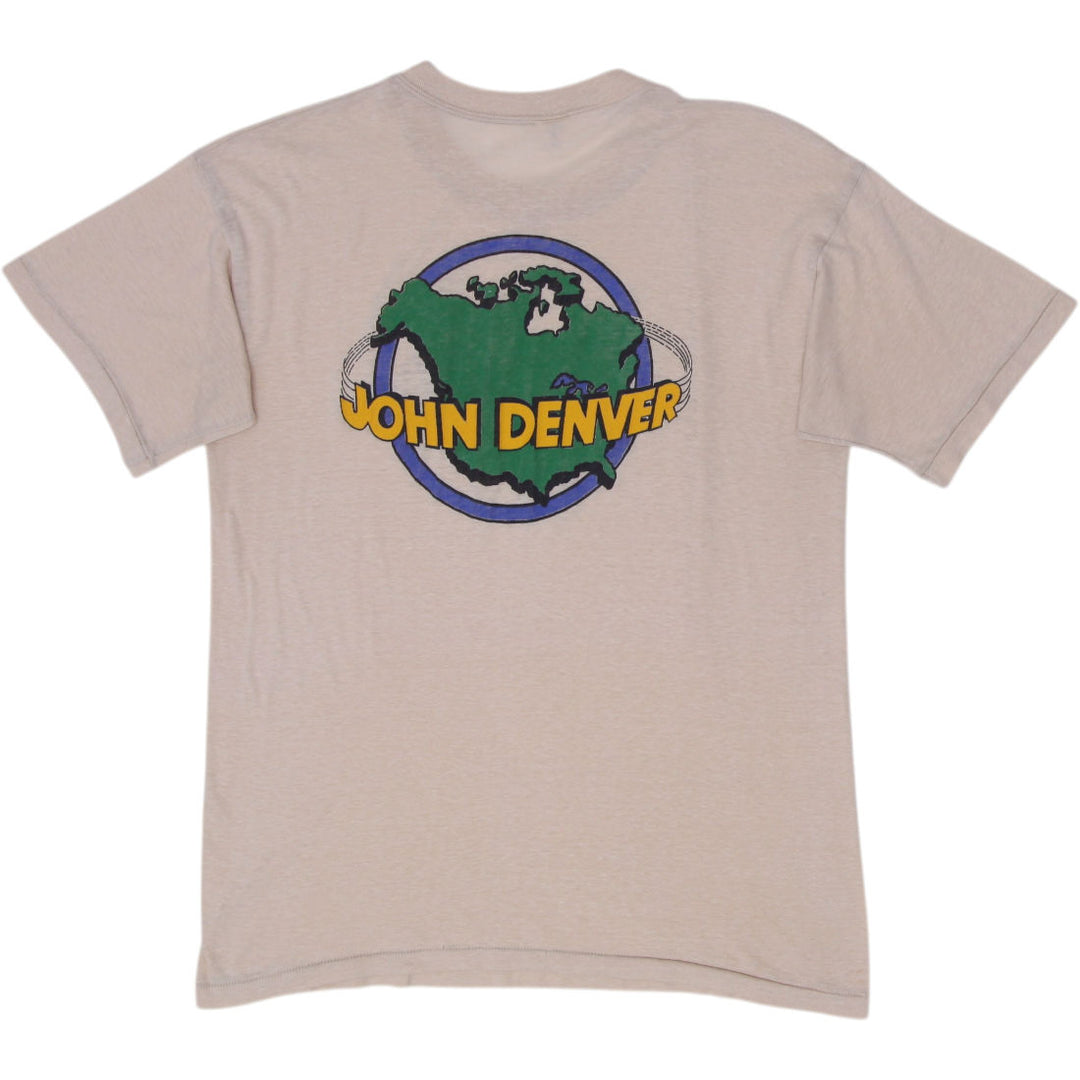 Vintage John Denver Graphic Music Tour T-Shirt Size L