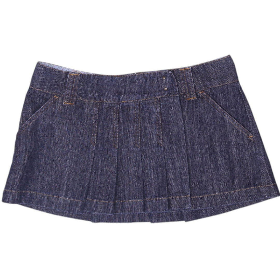 Y2K Ladies Sickonineteen Low Rise Pleated Denim Mini Skirt Size 40