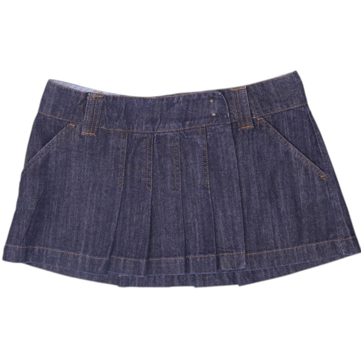 Y2K Ladies Sickonineteen Low Rise Pleated Denim Mini Skirt Size 40
