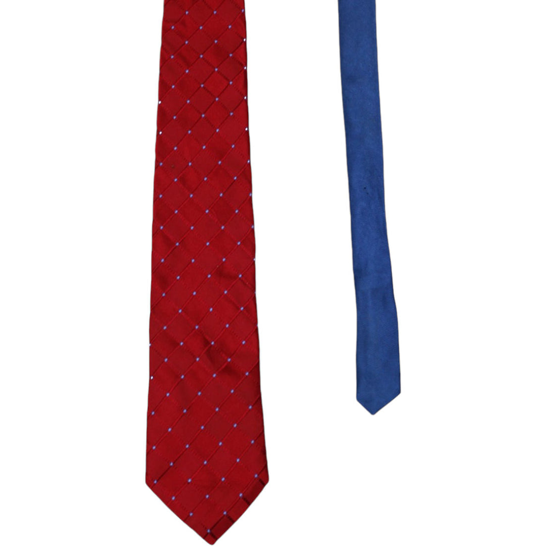 Mens Tommy Hilfiger Tie Red Checkered 100% Silk