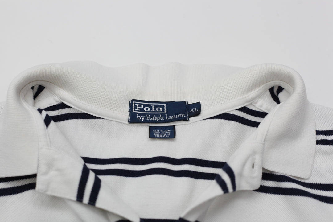 Vintage Polo By Ralph Lauren Striped Long Sleeve Polo T-Shirt