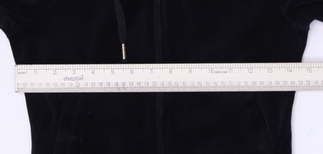 Y2K Ladies Juicy Couture Black Velour Full Zip Hoodie XS