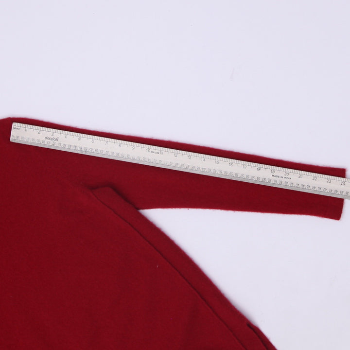 Ladies J Jill 100% Cashmere V-Neck Sweater Red Split Hem Size L