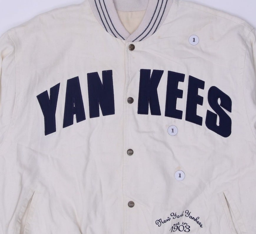 Vintage Mens Yankees Varsity Jacket Embroidered Logo MLB