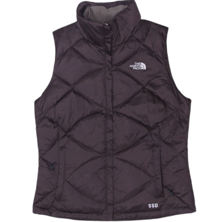 Ladies The North Face 550 Puffer Vest Brown Quilted Sleeveless Warm S