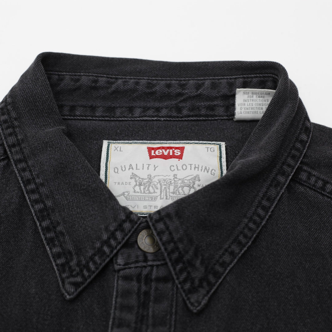 Vintage Levi's Men's Black Denim Long Sleeve Overshirt Size XL