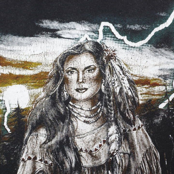 Vintage 90’s American Thunder Wolf Indian Lightning T-Shirt Size L | Migration_T-Shirts - View 6 | Fashion Rerun