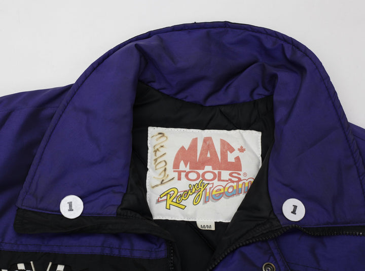 Vintage Mac Tools Racing Purple Black Zip Up Jacket Medium