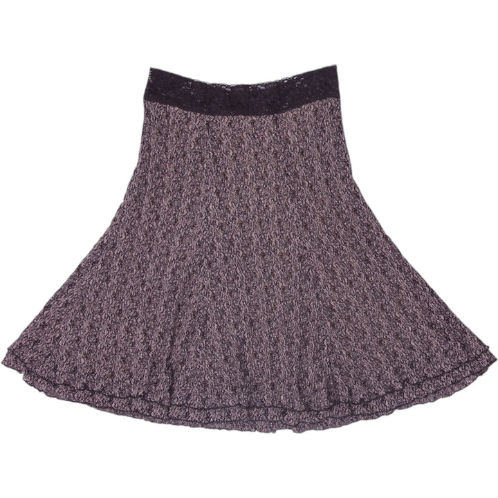 Y2K Ladies CAbi Truffle Stretch Lace Flared Midi Skirt with Black Lace Waistband