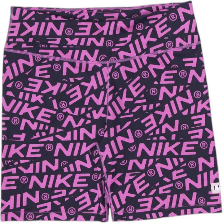 Ladies Nike Dri-FIT Shorts Black Pink Logo Activewear Size L