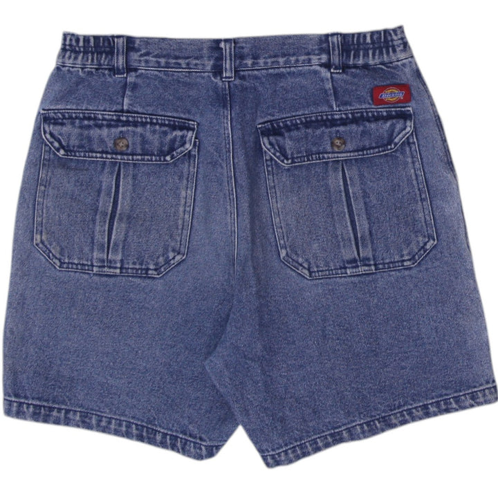 Dickies Washed Blue Cargo Pockets Retro Denim Short Size 32 | Migration_Shorts - Side View | Fashion Rerun