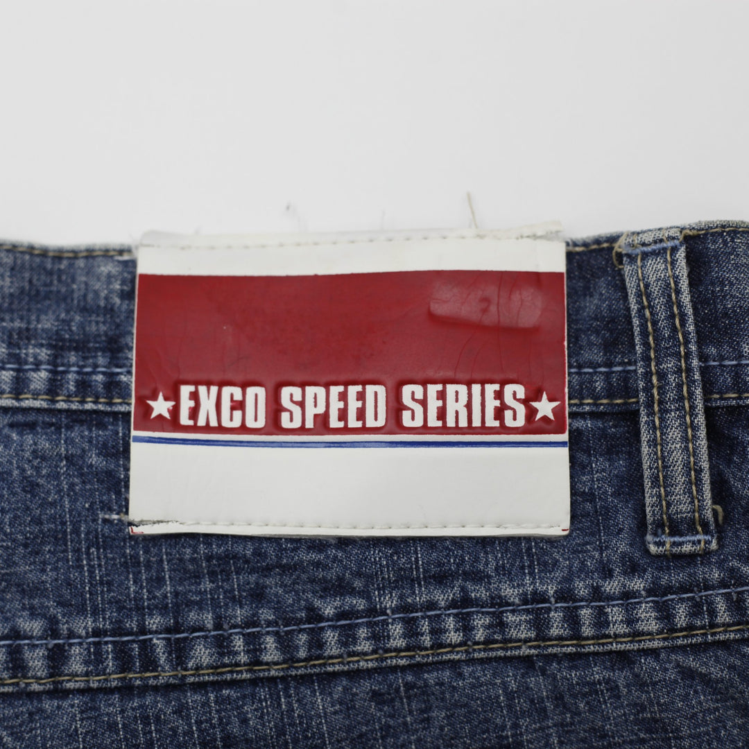 Exco Speed Series Washed Blue Patches Casual Denim Shorts Size 38 | Migration_Shorts - Detail View | Fashion Rerun