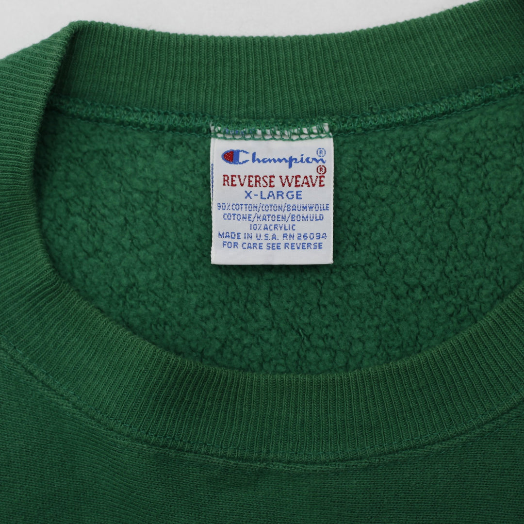 Vintage Champion Reverse Weave Green SWARM Sweatshirt Made In USA X-Large