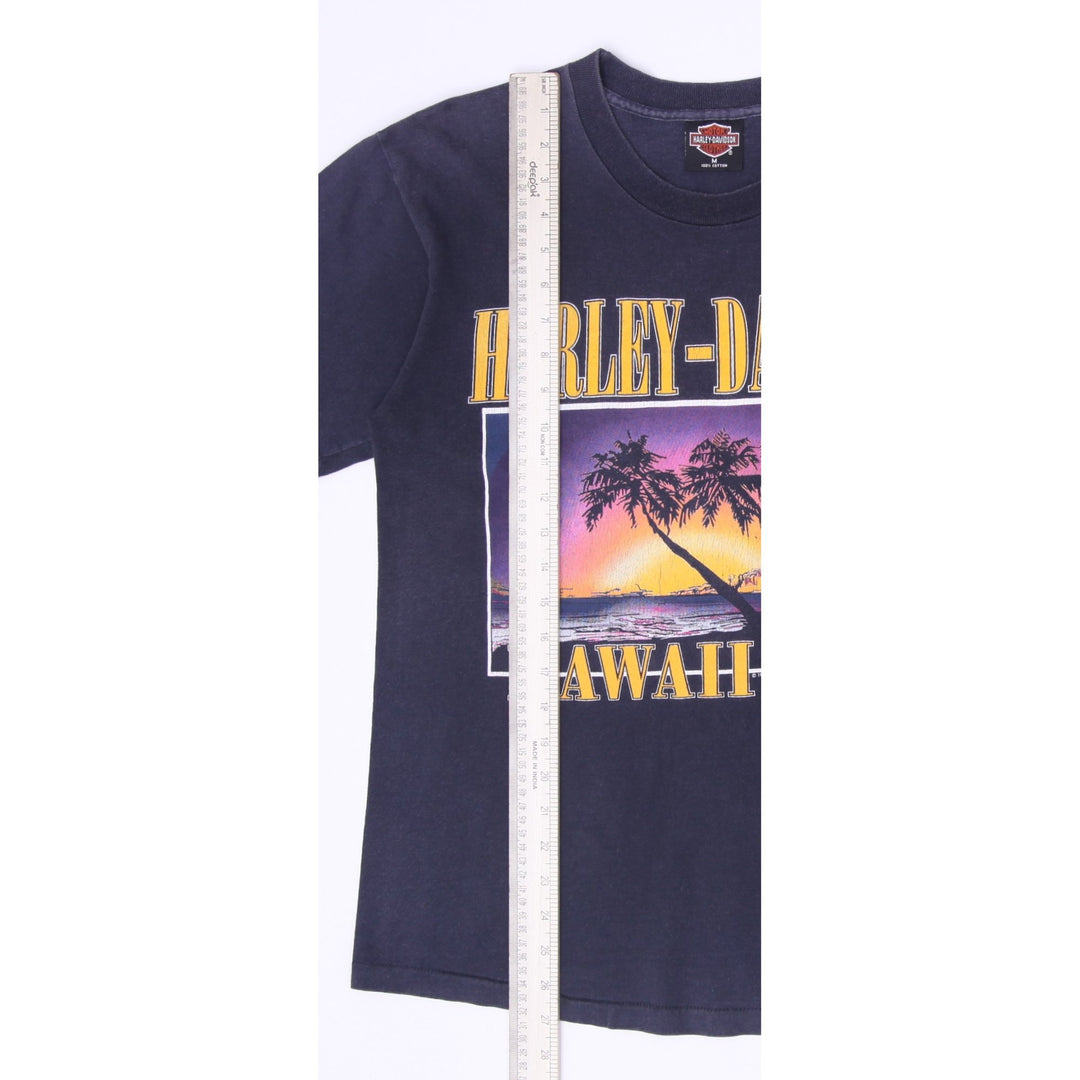 Vintage 1992 Harley Davidson Hawaii Sunset T-Shirt Made in USA Size M