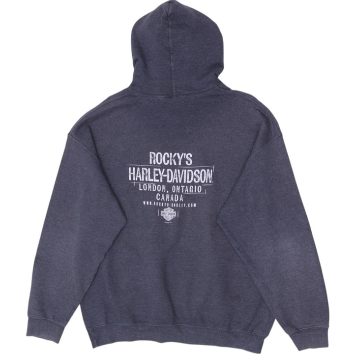 Mens Harley-Davidson Graphic Pullover Hoodie Charcoal Grey Size XL