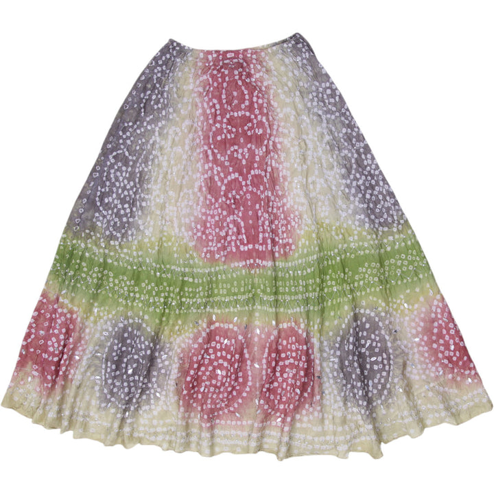 Y2K Ladies Boston Proper Skirt Multicolor Tie-Dye Silk Maxi