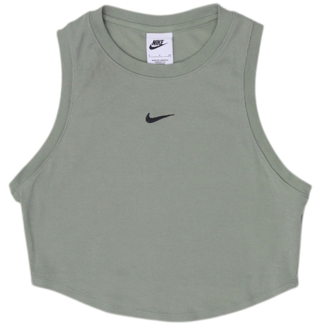 Ladies Nike Sportswear Essential Ribbed Crop Tank Top Size S