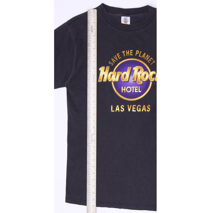 Vintage 90s Hard Rock Hotel Las Vegas Save The Planet T-Shirt Large Black Winterland USA