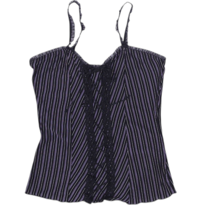 Y2K Ladies Dynamite Camisole Striped Ruffle Trim Top Size M | Migration_Y2K Tops | Fashion Rerun