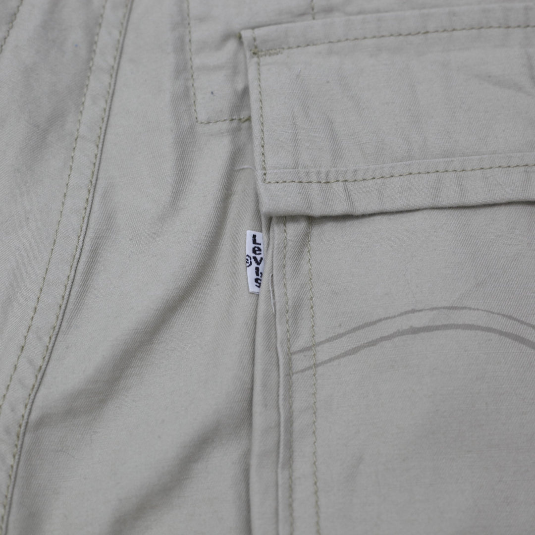 Mens Levi’s Two Horse Brand Tan Canvas Cargo Shorts Khaki Men's Size W36