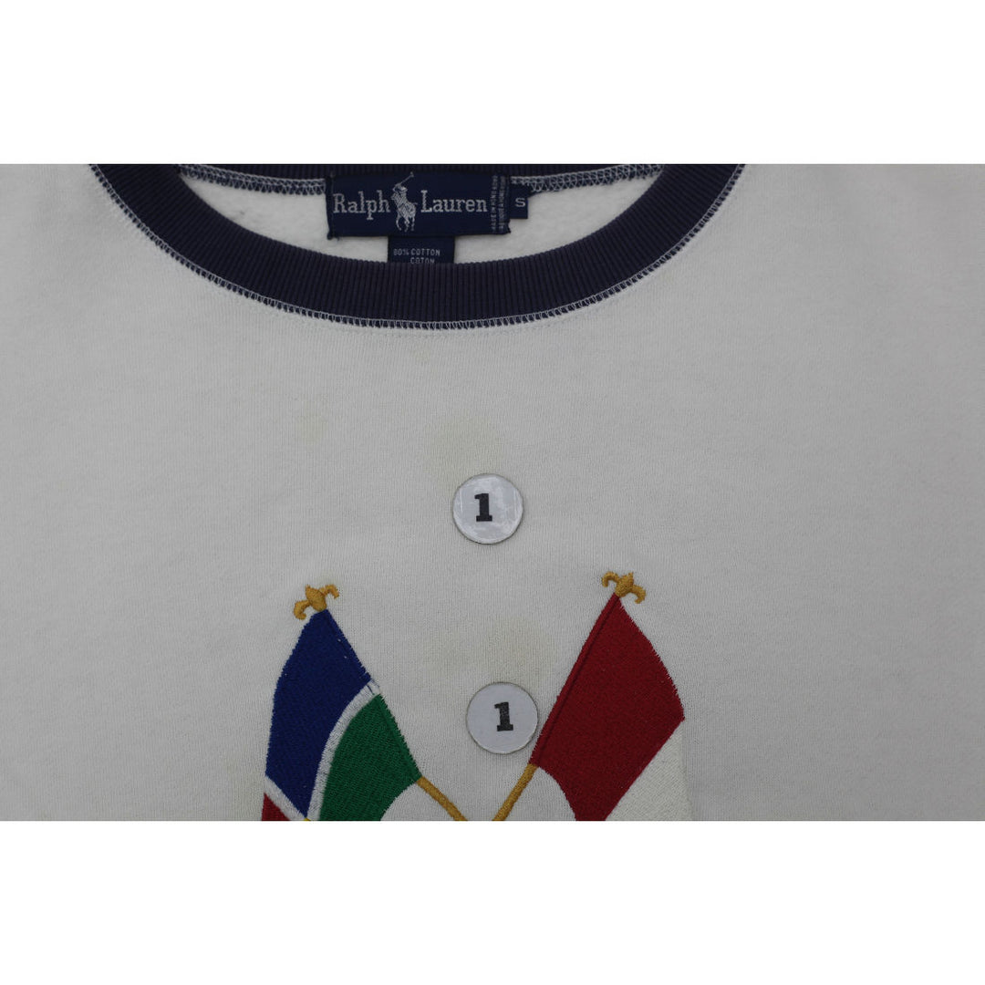 Vintage Ralph Lauren Polo Sweater White Logo Graphic
