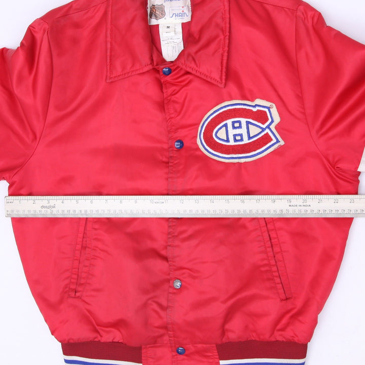 Vintage 80s Shain of Canada Montreal Canadiens Satin Bomber Jacket Size M